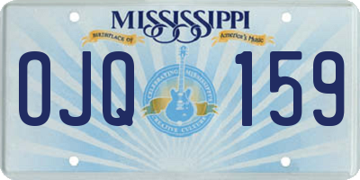 MS license plate OJQ159