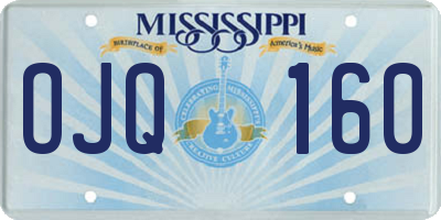 MS license plate OJQ160