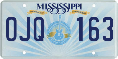 MS license plate OJQ163