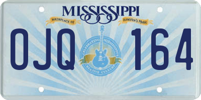 MS license plate OJQ164