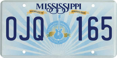 MS license plate OJQ165