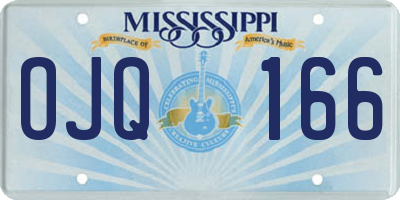 MS license plate OJQ166