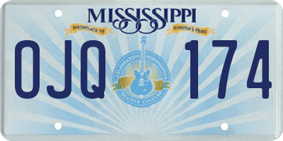 MS license plate OJQ174