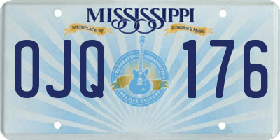 MS license plate OJQ176