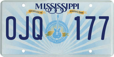 MS license plate OJQ177