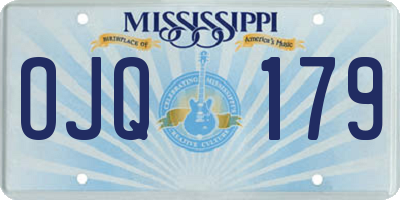 MS license plate OJQ179