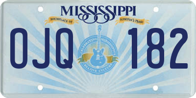 MS license plate OJQ182
