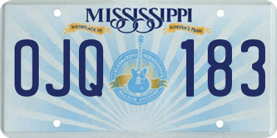 MS license plate OJQ183