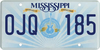 MS license plate OJQ185