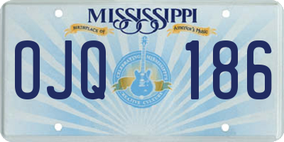 MS license plate OJQ186