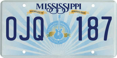 MS license plate OJQ187