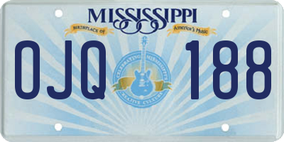 MS license plate OJQ188