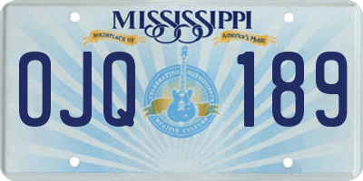 MS license plate OJQ189