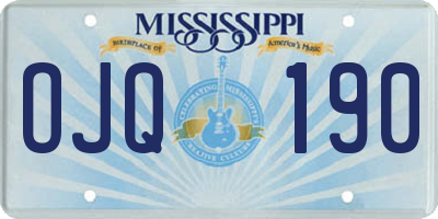 MS license plate OJQ190