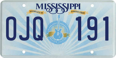 MS license plate OJQ191