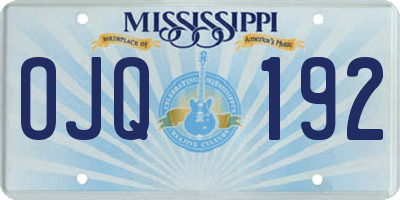 MS license plate OJQ192
