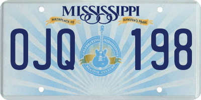 MS license plate OJQ198