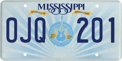 MS license plate OJQ201