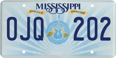 MS license plate OJQ202