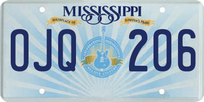 MS license plate OJQ206