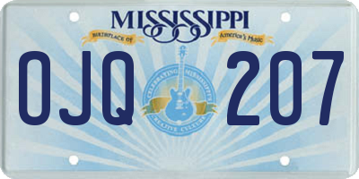 MS license plate OJQ207