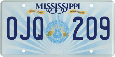 MS license plate OJQ209