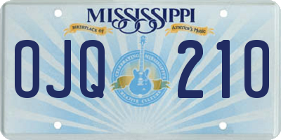 MS license plate OJQ210