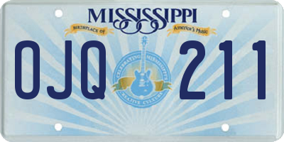 MS license plate OJQ211