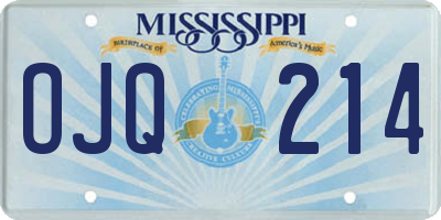 MS license plate OJQ214