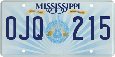 MS license plate OJQ215