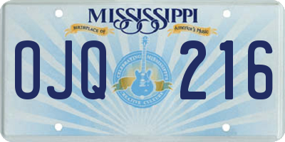 MS license plate OJQ216