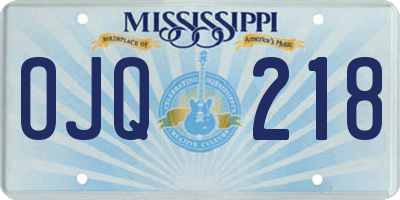 MS license plate OJQ218