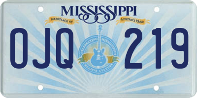 MS license plate OJQ219