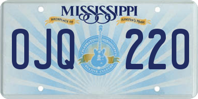 MS license plate OJQ220