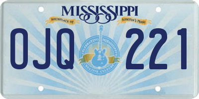 MS license plate OJQ221