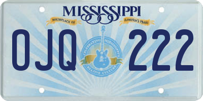 MS license plate OJQ222