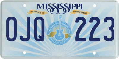 MS license plate OJQ223