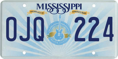 MS license plate OJQ224