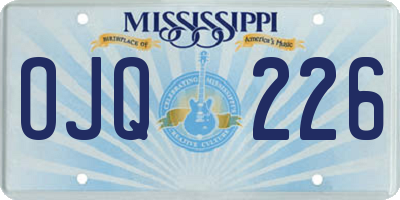 MS license plate OJQ226