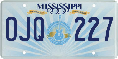 MS license plate OJQ227