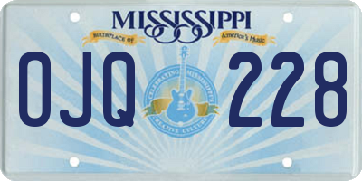 MS license plate OJQ228