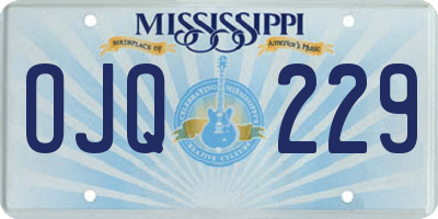 MS license plate OJQ229