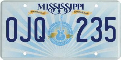 MS license plate OJQ235