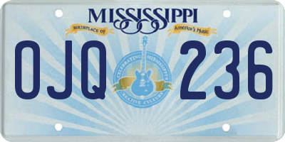 MS license plate OJQ236