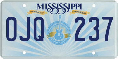 MS license plate OJQ237