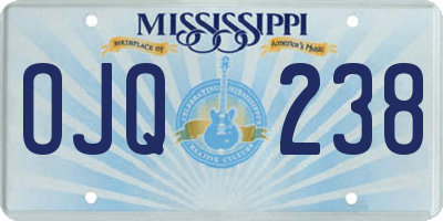 MS license plate OJQ238