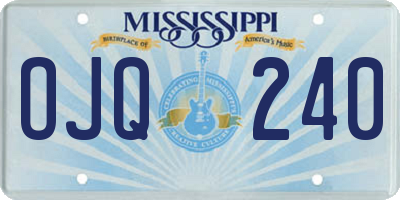 MS license plate OJQ240