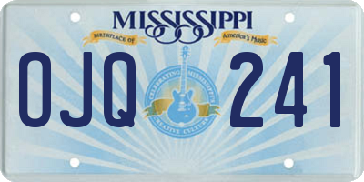 MS license plate OJQ241
