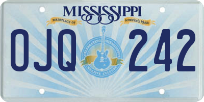 MS license plate OJQ242
