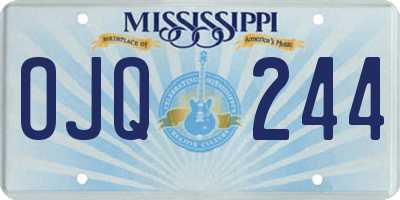 MS license plate OJQ244